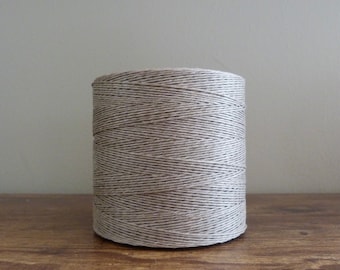 HILO DE LINO 1 mm-color blanco y natural, 500 g (lino pulido, hilo de lino sin pulir), Hilo de lino para coser.