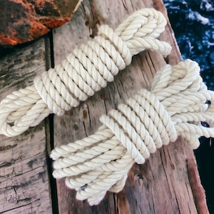 Cuerda de algodón de 8 mm/10 mm/16 mm/5 m (5,4681 yardas)/Cuerda de algodón ORGÁNICA cableada para decoración y arcoíris/Cuerda de triple hebra para macramé
