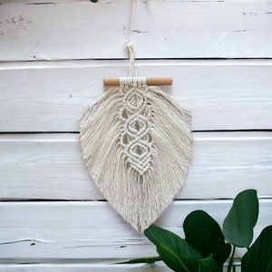 DYI macrame leaf, Macrame feather pattern, Macrame kit, KIT for macrame beginner, Macrame instruction,DYI, Macrame wall hanging dyi