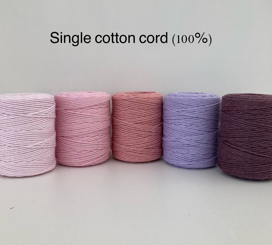 Soft Cotton Cord 2mm 150m 492 Feet, Single Strand Cord, Single Twist
