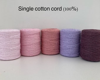 Soft Cotton cord 2mm 150m (492 feet), Single strand cord, Single twist cord, 2 mm Macrame string, Macrame cord, 2mm cord, 2mm makramee