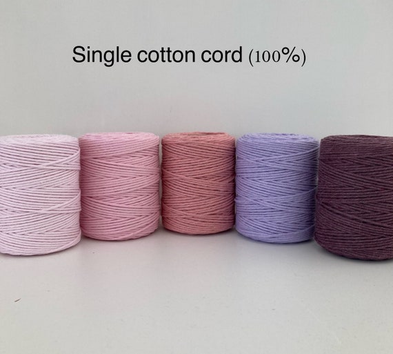 Soft Cotton cord 2mm 150m (492 feet), Single strand cord, Single twist cord, 2 mm Macrame string, Macrame cord, 2mm cord, 2mm makramee