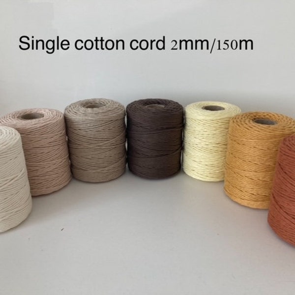 2 mm Macrame cotton cord 150 m(492 ft)| Macrame yarn 2 mm|Cotton cord store, 2mm cord, Jewellery cotton cord| 2 mm cotton cord single strand
