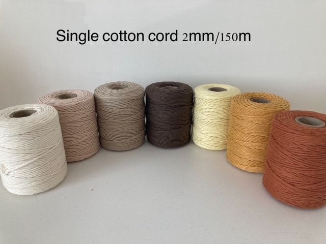 JeashCHAT 2mm Macrame Cord, Pure Cotton Twisted Cord Rope, Craft Cord  String for Wall Hanging, Plant Hangers, Crafts, Knitting, Weaving, DIY  Gift, 2mm x 100Yards Clearance 