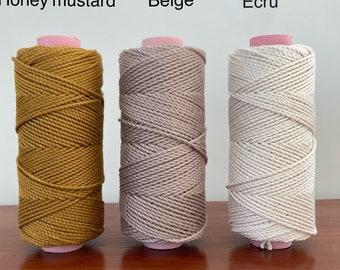 Cuerda de bambú de primera calidad de 3 mm, 139 m (456,04 pies)/ Cuerda de macramé de lujo de 3 mm/ Cuerda de macramé de lujo de 2 capas/ Cuerda ecológica para macramé, Cordón de bambú