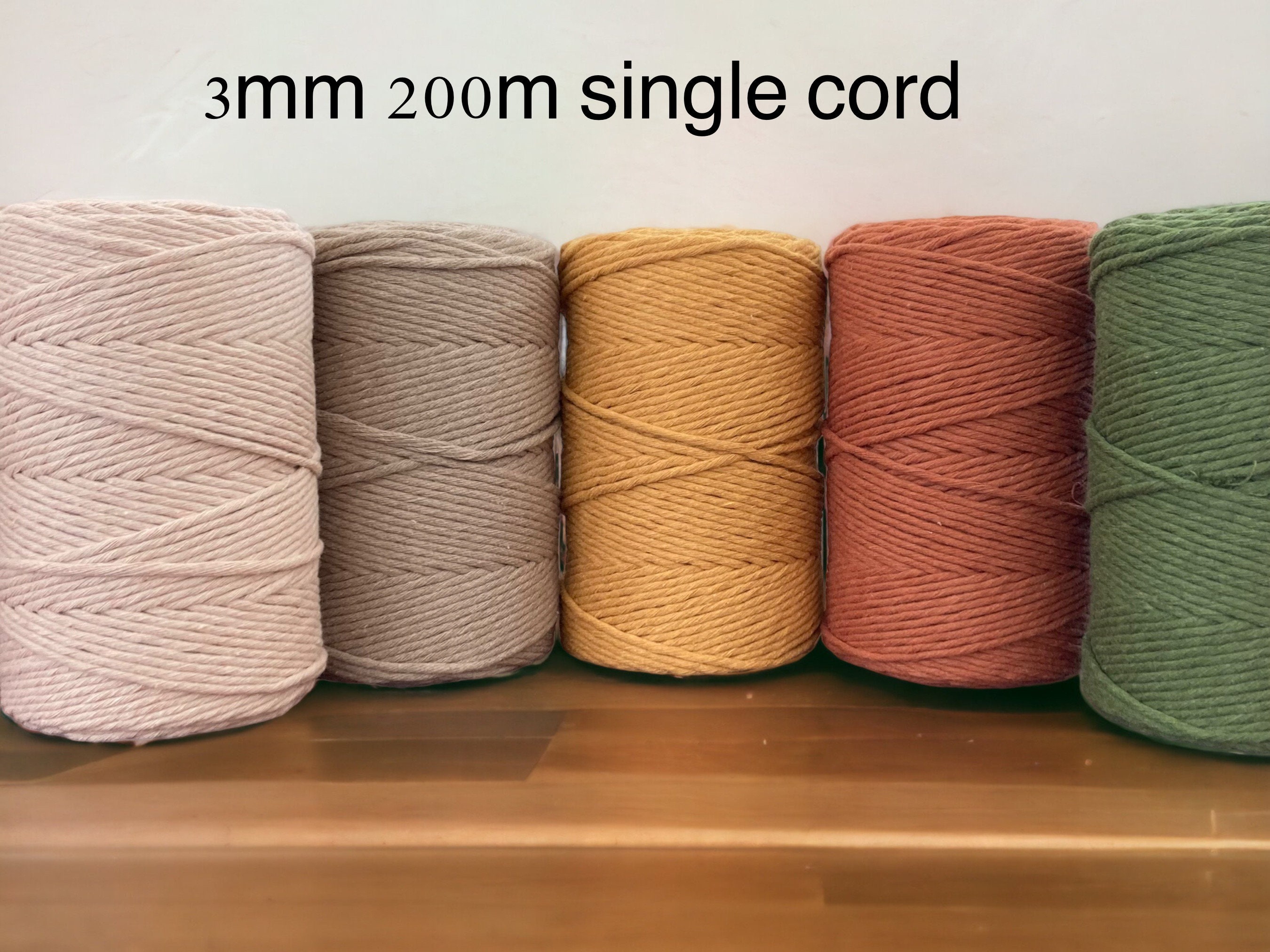 3mm Single Twist Macrame Cord - Natural – Luna Crafts Online