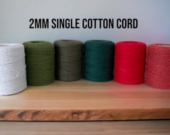 2 mm Makramee-Baumwollkordel | 150 m einsträngiges gedrehtes Seil