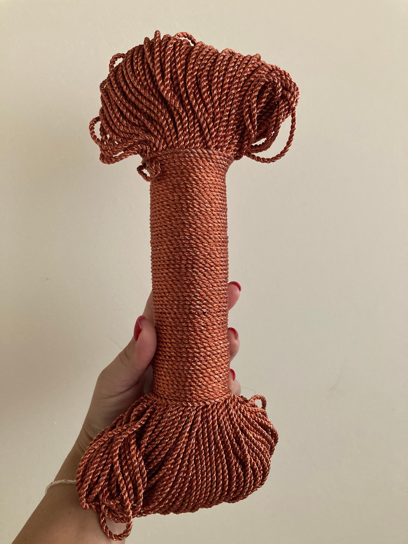 Metallic Macrame Rope 3 Ply 89 M (291.99), Metallic Rope, Cotton Cord ...