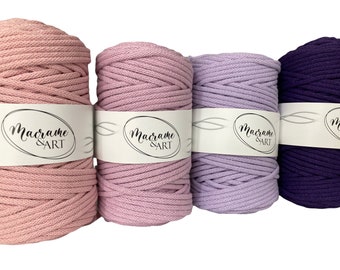 Braided cotton rope 5 mm 100m (3937.01 in),Macrame cord, Braided cotton cord 5 mm, Braided cords, 5mm macrame cord variegated