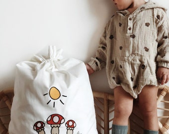 Mushrooms Embroidered Toy Storage Bag