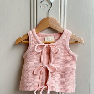Reversible Summer Knit Baby Top, Soft Pink, 100% Cotton (0-7Y)