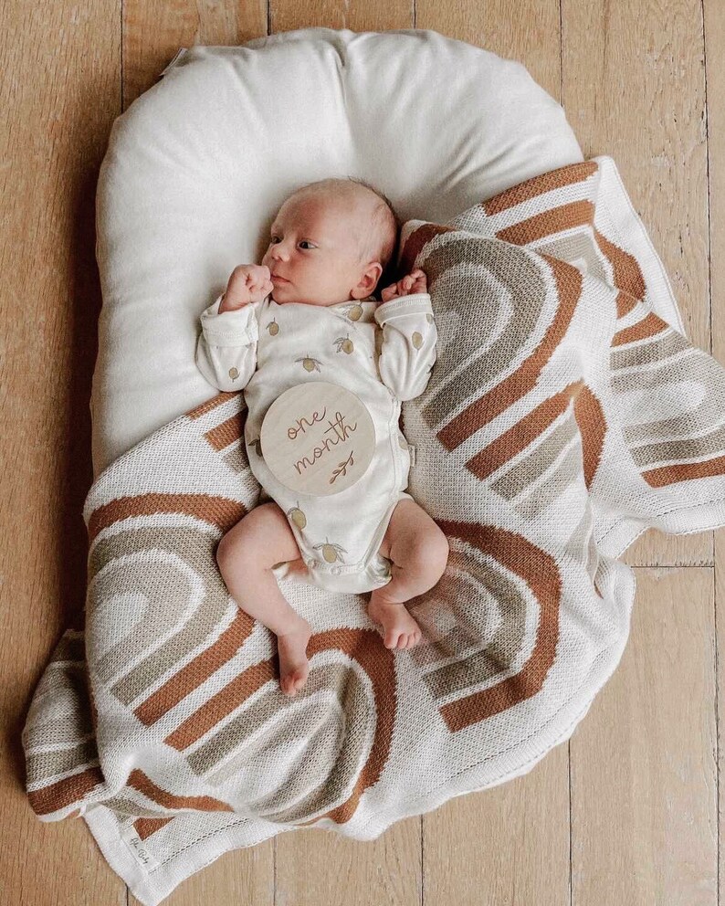 Rainbow Designed Knitted Baby Blanket Rainbow Blanket Etsy UK