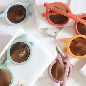 Retro Baby & Kids Sunglasses – Soft Touch UV400 Shades (Ages 6M–6Y)