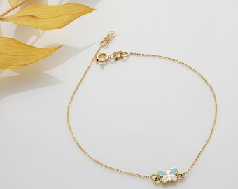 14K Butterfly Bracelet