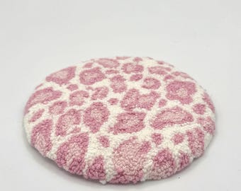 Pink Leopard Print Mug Rug