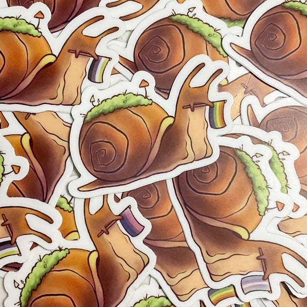 Pride Flag Snail Stickers | Cute LGBTQIA+