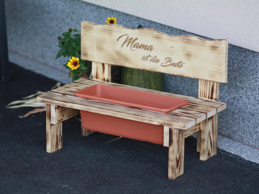 Blumenbank Garten Terrasse Balkon Oma Opa Mama Hochzeit Deko Holz