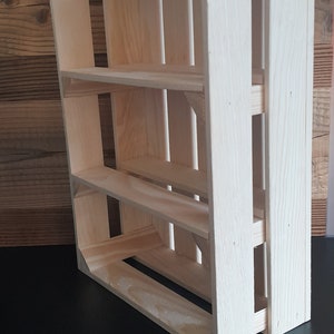 Étagère à épices étagères en bois boîte à étagères boîte en bois boîte de rangement empilable non traité plat présentation du produit fait à la main étagère d'objets de décoration image 10