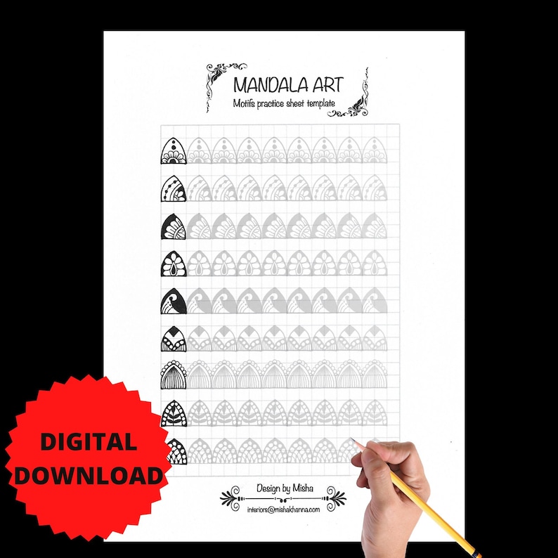 MANDALA ART Practice Templatespatterns Training Sheets Etsy