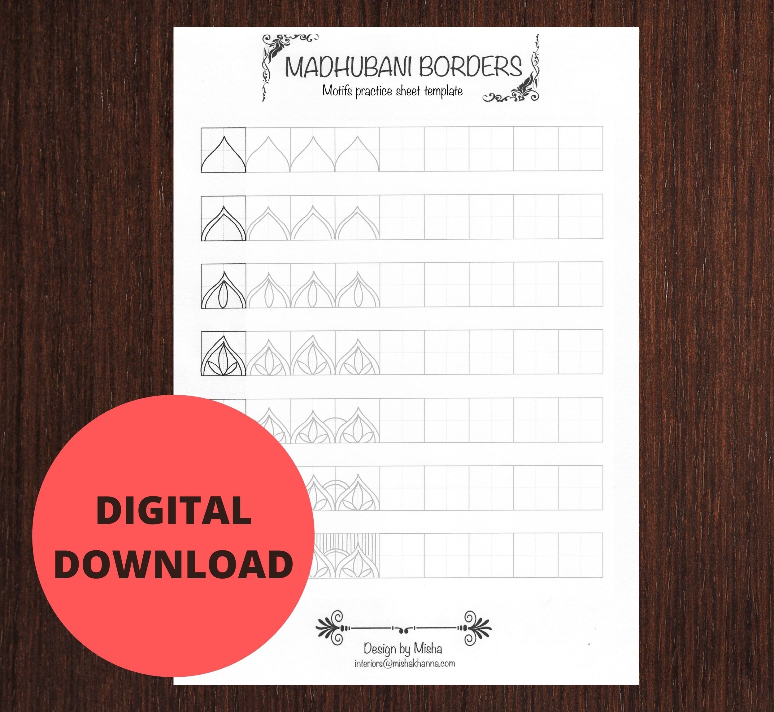 Buy MADHUBANI ART, LOTUS Practice Templates,patterns Training Sheets ...