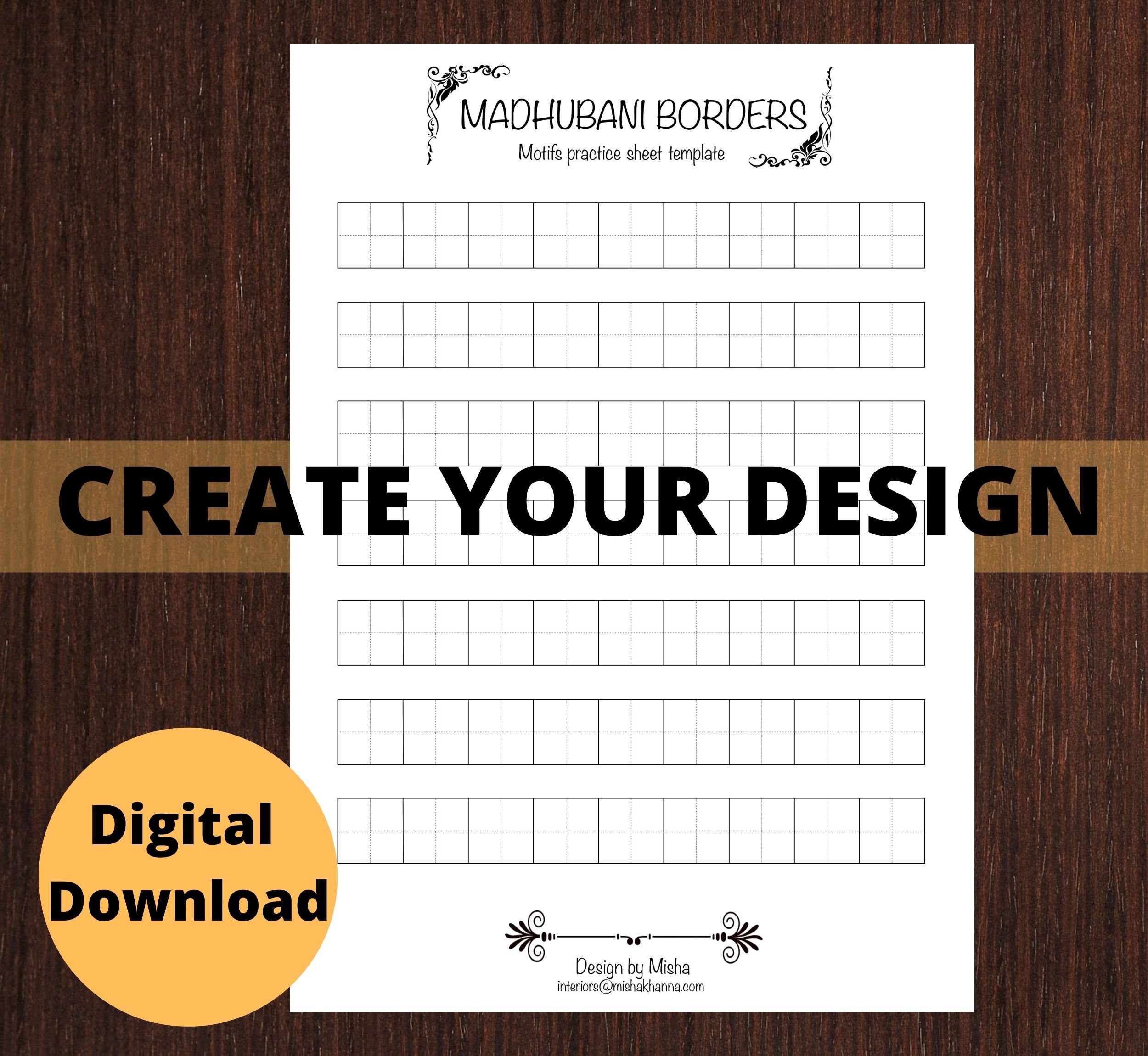 MADHUBANI ART, FISH Practice Templates,patterns Training Sheets Paper ...