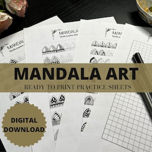 MANDALA ART, Practice templates,Patterns training sheets paper, instant downloads, handmade, ornaments. art therapy.