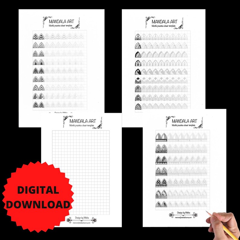 MANDALA ART Practice Templatespatterns Training Sheets Etsy