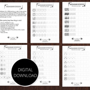 Buy MADHUBANI ART, LOTUS Practice Templates,patterns Training Sheets ...