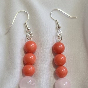 Pink Coral Dangle Earrings