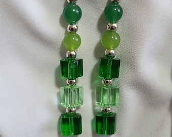 Green Dangle Earrings