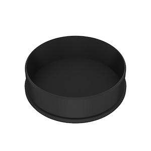 May include: A black plastic round lid for a container.