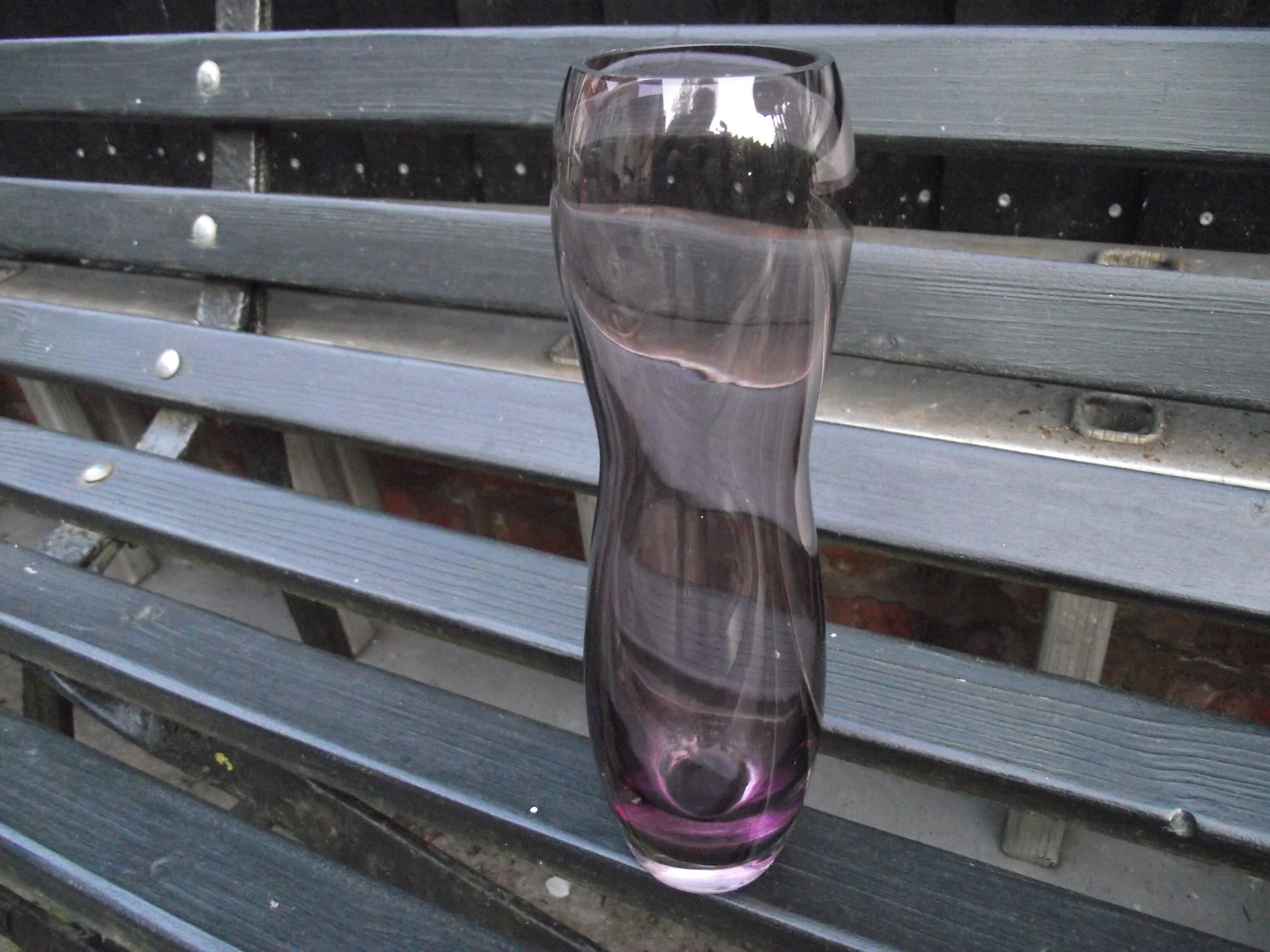 Dartington Mauve Glass Vase Simple Design Mid Century 1960's 1970's