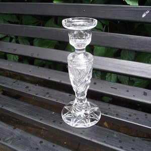 Candlestick - Crystal Glass Wheel Cut - Victorian Style