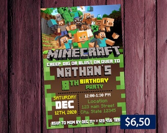 Birthday Minecraft Etsy Birthday Minecraft Etsy