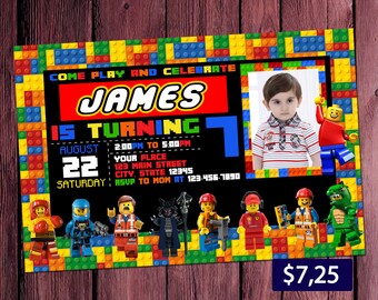 Invitation Anniversaire Lego Etsy