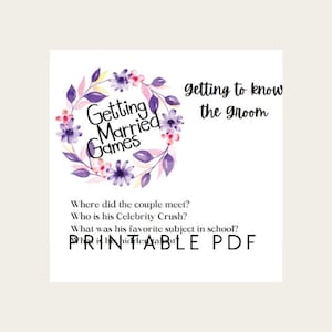 Getting Married Games! Wedding & Bridal Shower Games Instant Download PDF Printable Set of 5 Games