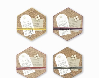 Honinggraat prikbord - Mini prikbord - Hexagon prikbord - Kurk prikbord - Made of Waste - Duurzaam cadeau -  Wanddecoratie