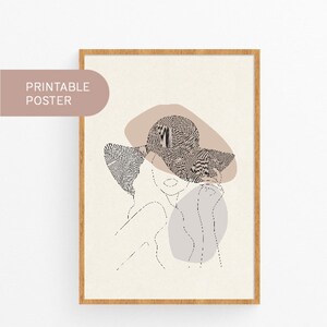 Printable Poster Poster Lady Digital Print Instant Download Home Decor Wall Art Romantic Poster Minimalistic poster Sammy Ray image 1