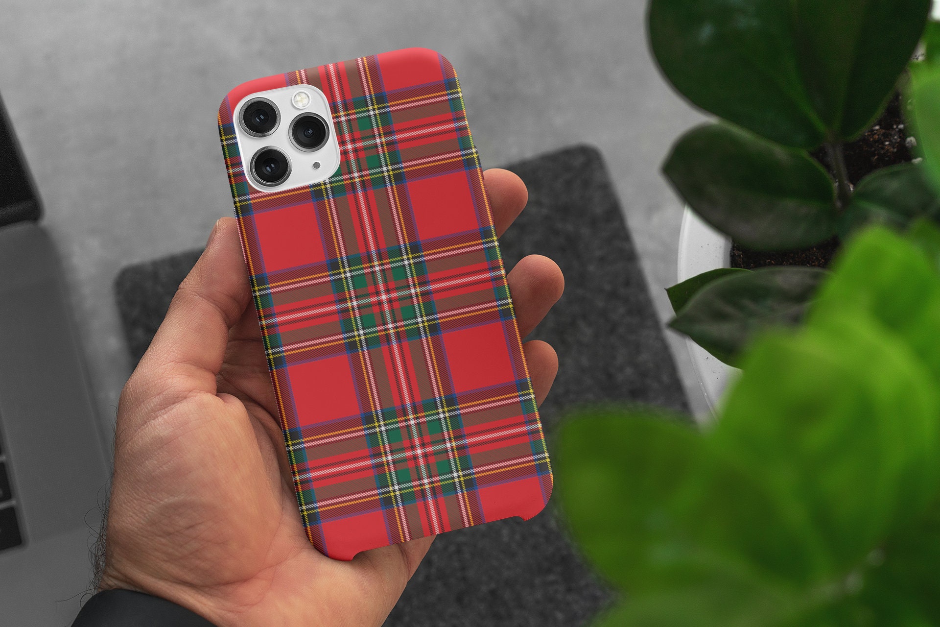 Royal Stewart Tough iPhone Case, Plaid Aesthetic Phone Cover