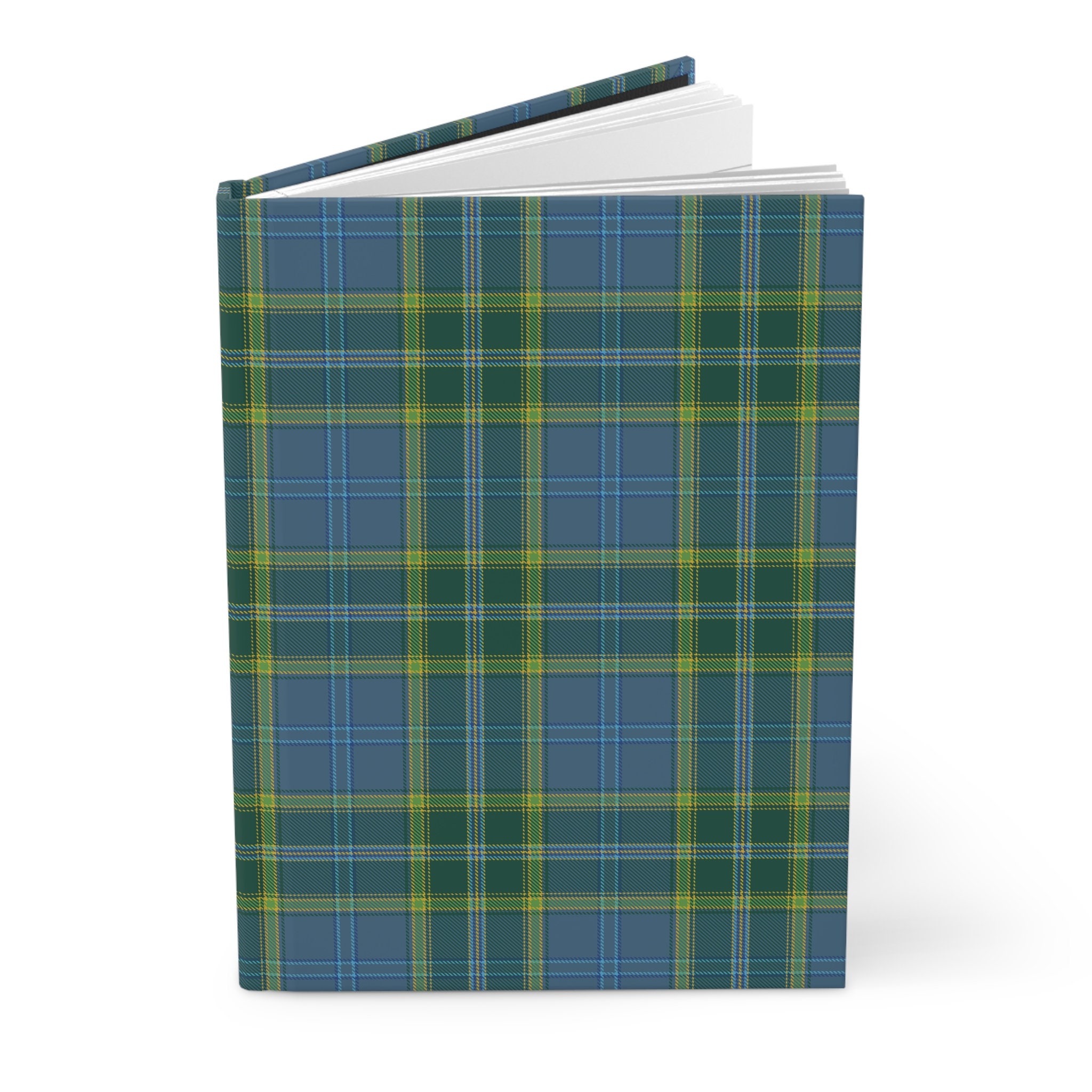 Ireland Blue Tartan Notebook, Celtic Plaid Journal, Hardcover Diary ...