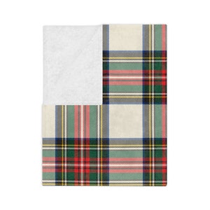 Stewart Dress Tartan Blanket, Plaid Sherpa Throw, Cozy Home Decor