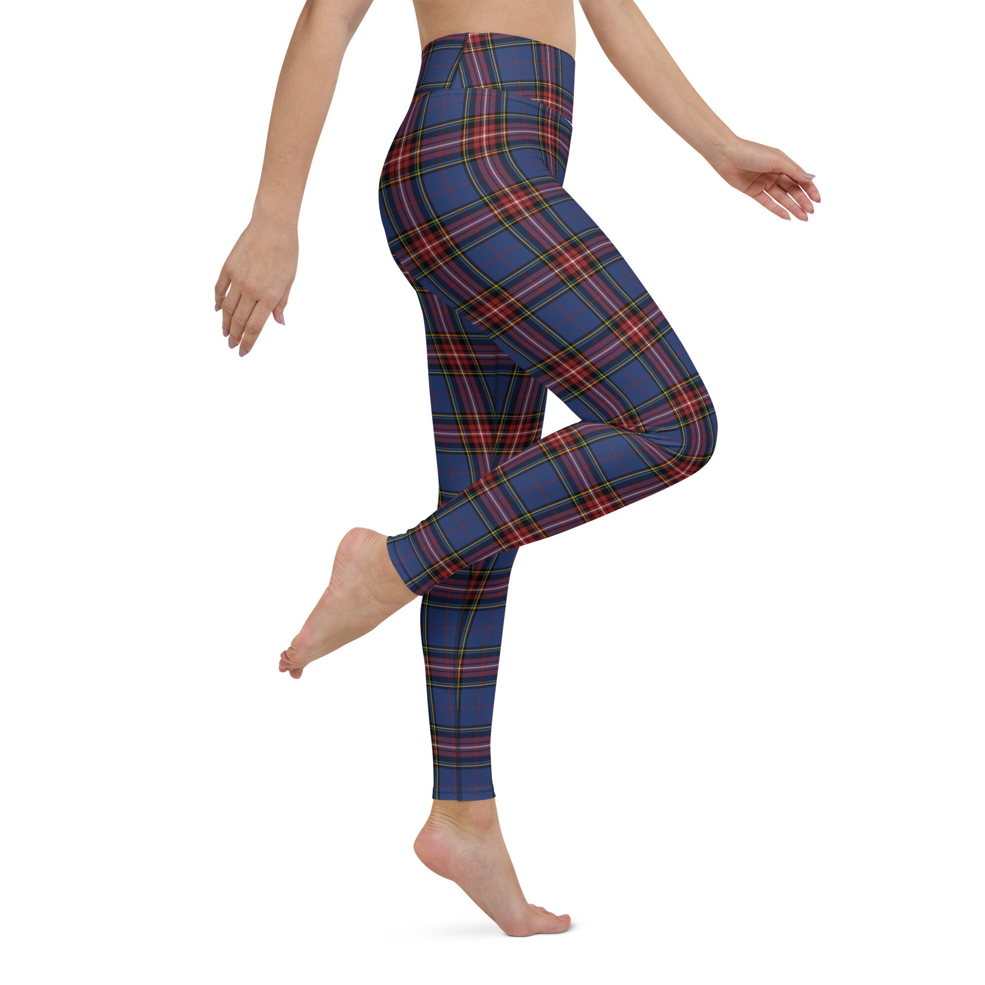 Glen Stewart Plaid Leggings Tartan Yoga Pants Activewear Athleisure Gym Wear
