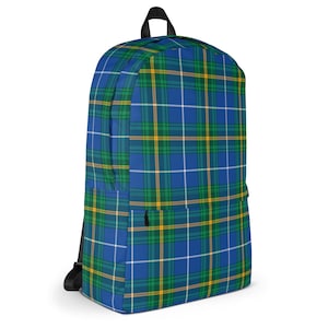 Nova Scotia Tartan Backpack, Preppy Plaid Student Knapsack, Water Resistant Laptop Bag, Fall and Holiday Accessory