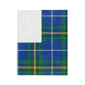 Nova Scotia Tartan Minky Blanket, Canadian Plaid Fleece Throw, Cozy Lodge Home Decor, Soft Minky Fleece Gift