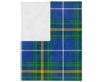 Nova Scotia Tartan Minky Blanket, Canadian Plaid Fleece Throw, Cozy Lodge Home Decor, Soft Minky Fleece Gift