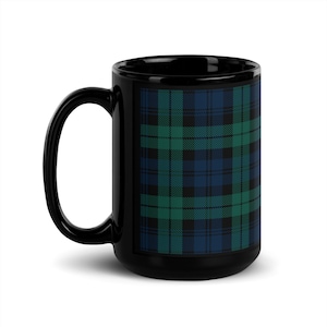 Black Watch Mug, Tartan Kitchen Decor, Scottish Plaid Coffee Gift