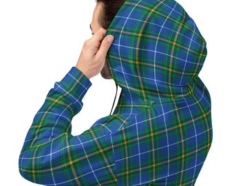 Nova Scotia Tartan Hoodie, Unisex Plaid Pullover, Cozy Brushed Fleece, Fall & Christmas Gift
