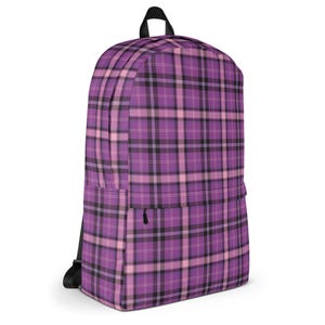 Black Rose Backpack, Preppy Plaid Everyday Bag, Carry All Bag for Student