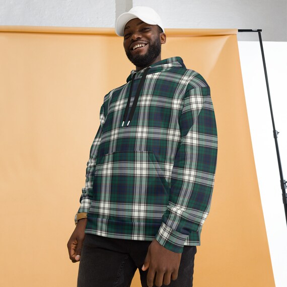 Dress Watch Tartan Hoodie, Preppy Plaid Hooded Sweatshirt, Cozy Fleece Lined Unisex Plaid Hoodie, Scottish Traditional Style Dress Watch Tartan Hoodie, Preppy Plaid Hooded Sweatshirt, Cozy Fleece Lined Unisex Plaid Hoodie, Scottish Traditional Style