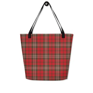 Scott Tote Everyday Bag, Christmas Plaid Shoulder Bag, Tartan Accessories